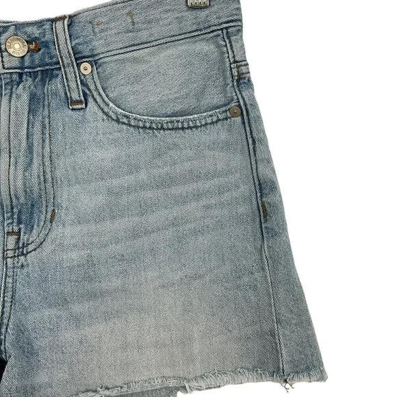 Madewell Women's 26 The Perfect Jean Shorts Light Blue Cut Off Pockets Casual - Picture 2 of 11